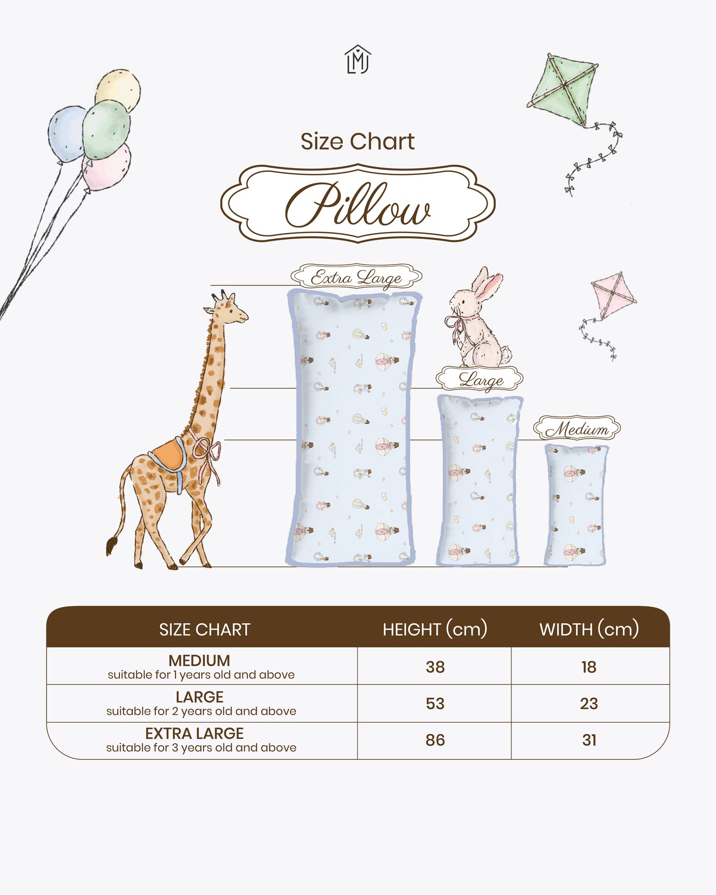 First Birthday Gift Set - Hot Air Balloon PJ + Large Pillow Design of Your Choice